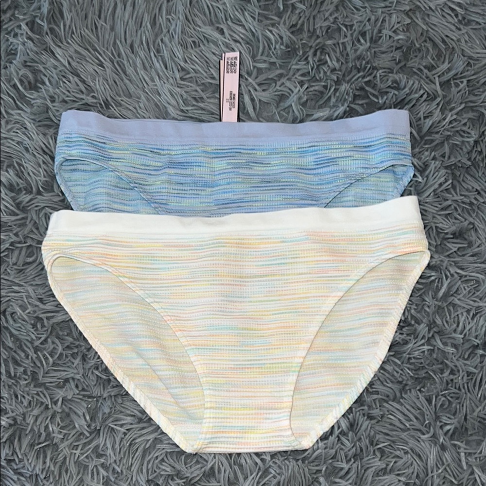 Victoria Secrets Medium Colorful Striped Bikini Panties Set NWT